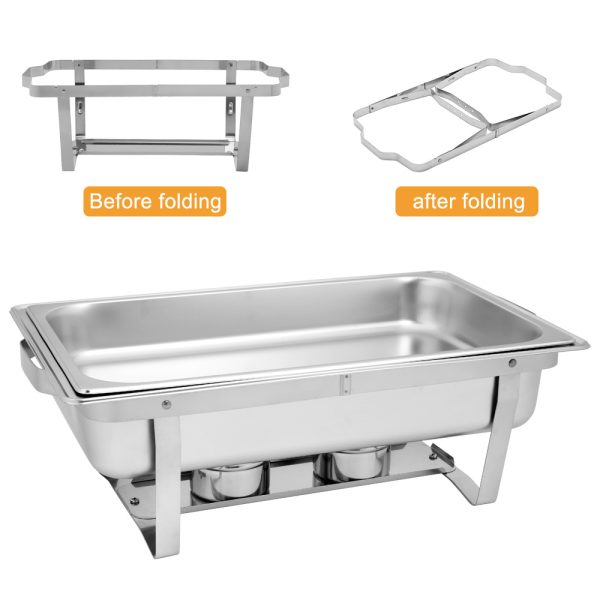 2pcs Stainless Steel 9L, Buffet Stove Rectangular - Image 2