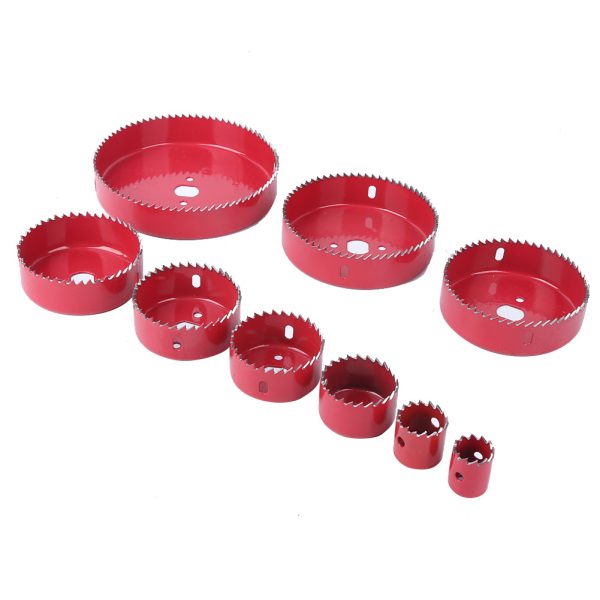 16Pcs Hole Saw Set Kit Red Steel Woodworking Tool for Wood PVC Pipe Plastic Board - Image 7