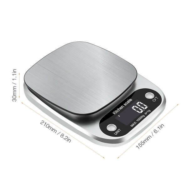 Digital Kitchen Food Diet Scale, Multifunction Weight Balance 22lbs 1g Kitchen Scale Stainless Steel Weighing Scale For Food Diet Postal Balance Measuring - Image 6