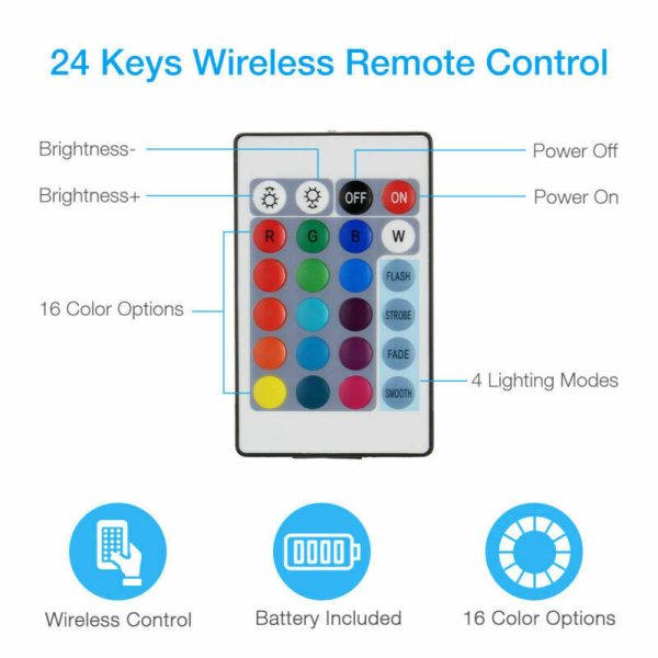 4x50CM USB 5V RGB LED Strip  Background Light  Remote Kit For TV Computer Lamp - Image 4