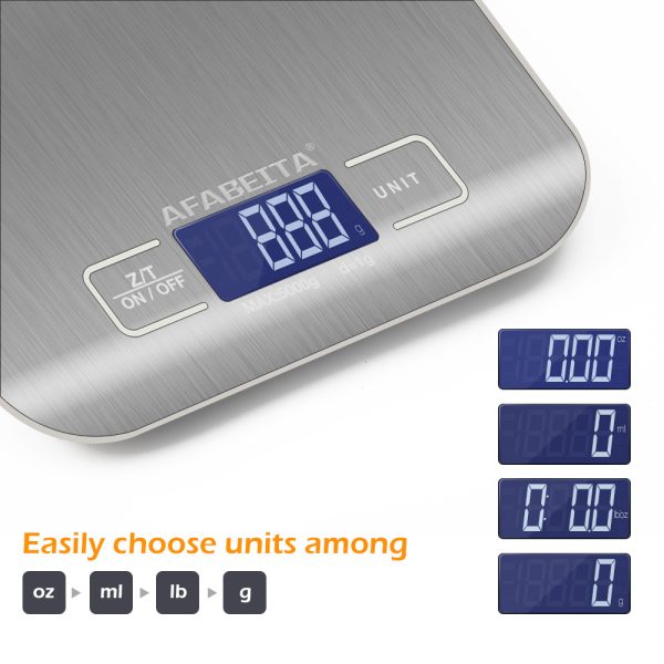 Digital Electronic Kitchen Food Diet Postal Scale Weight Balance 5KG 1g 11lb Kitchen Scales Stainless Steel Weighing For Food Diet Postal Balance Measuring LCD Precision Electronic - Image 4