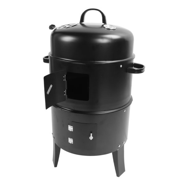 Vertical Charcoal Smoker 3 in 1 3 Layer Grill Barbecue Smoker BBQ Grill with Thermometer for Cooking - Image 7