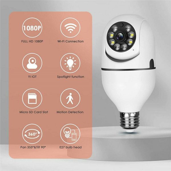 IR E27 Light Bulb Camera 1080P HD Wireless Wifi Smart Home Security Camera - Image 7