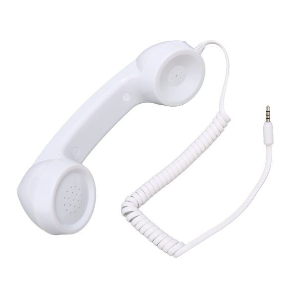 Retro Phone Handset Multifunction Radiation Proof Handheld Cell Phone Receiver for Mobile Phones Computers White - Image 2