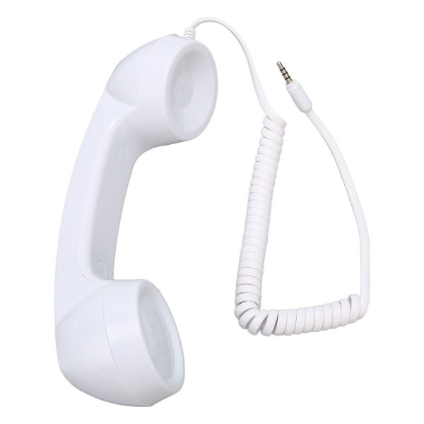 Retro Phone Handset Multifunction Radiation Proof Handheld Cell Phone Receiver for Mobile Phones Computers White - Image 5