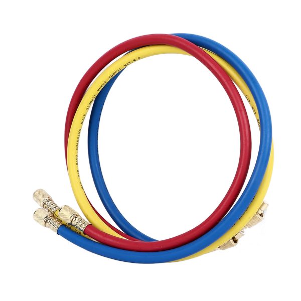 AC Charging Hose Tube HVAC Air Condition Refrigerant Manifold Set for R22 Refrigeration Tri Color 0.9meter - Image 4