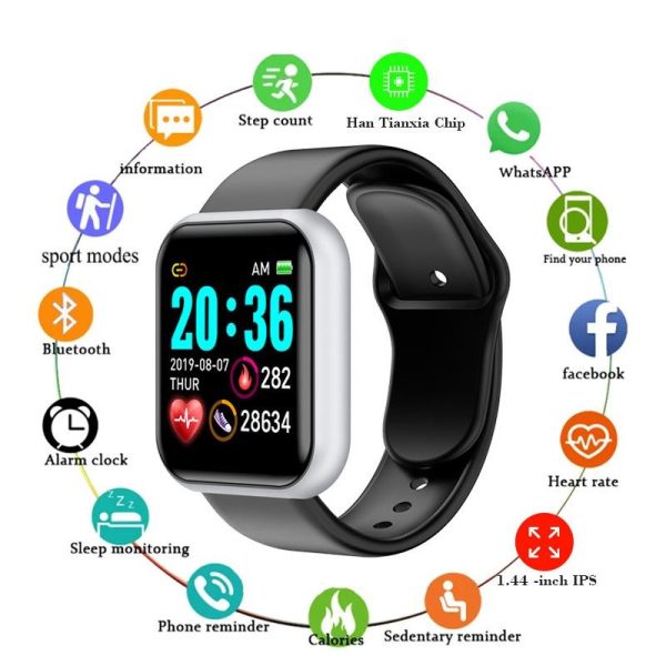 Compatible With , Y68 Color Screen Smart Bracelet Heart Rate Blood Pressure Blood Oxygen - Image 9