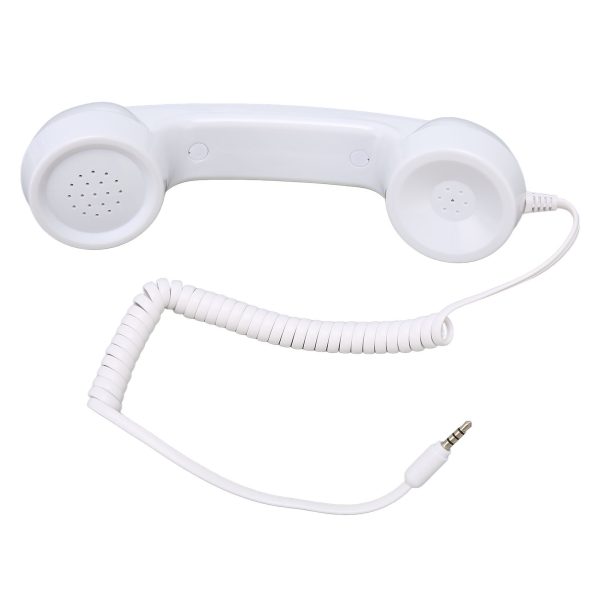 Retro Phone Handset Multifunction Radiation Proof Handheld Cell Phone Receiver for Mobile Phones Computers White - Image 6