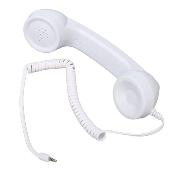 Retro Phone Handset Multifunction Radiation Proof Handheld Cell Phone Receiver for Mobile Phones Computers White - Image 4