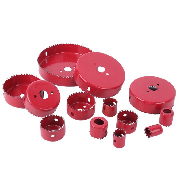 16Pcs Hole Saw Set Kit Red Steel Woodworking Tool for Wood PVC Pipe Plastic Board - Image 6