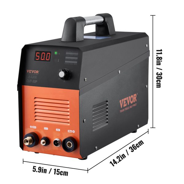 VEVOR Plasma Cutter, 50Amp, Non-Touch Pilot Arc Air Cutting Machine With Torch, 110V 220V Dual Voltage AC IGBT Inverter Metal Cutting Equipment For Clean Cut Aluminum And Stainless Steel, Black - Image 10