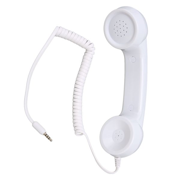 Retro Phone Handset Multifunction Radiation Proof Handheld Cell Phone Receiver for Mobile Phones Computers White - Image 3