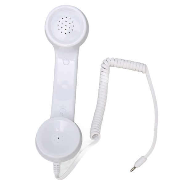 Retro Phone Handset Multifunction Radiation Proof Handheld Cell Phone Receiver for Mobile Phones Computers White - Image 10