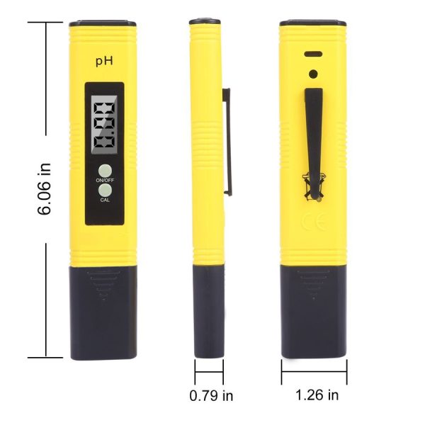 PH Meter 0.01 PH Battery Powder High Precision Water Quality EC Tester 0-14 PH Measurement Range For Aquarium Swimming Pool Digital Electric PH Meter LCD Tester Pocket Hydroponics Aquarium Water Test - Image 2