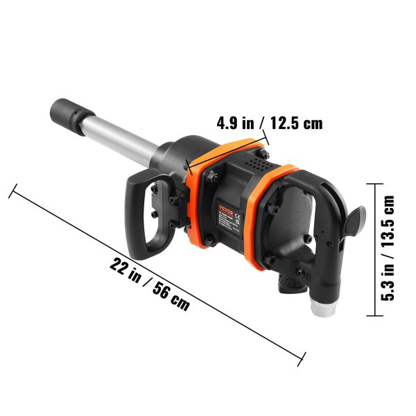 VEVOR 1 Inch Air Impact Wrench, Up To 3160 Ft-lbs High Reverse Torque Output 1inch Pneumatic Impact Gun - Image 8