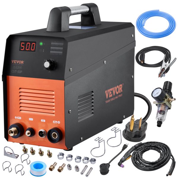 VEVOR Plasma Cutter, 50Amp, Non-Touch Pilot Arc Air Cutting Machine With Torch, 110V 220V Dual Voltage AC IGBT Inverter Metal Cutting Equipment For Clean Cut Aluminum And Stainless Steel, Black - Image 4