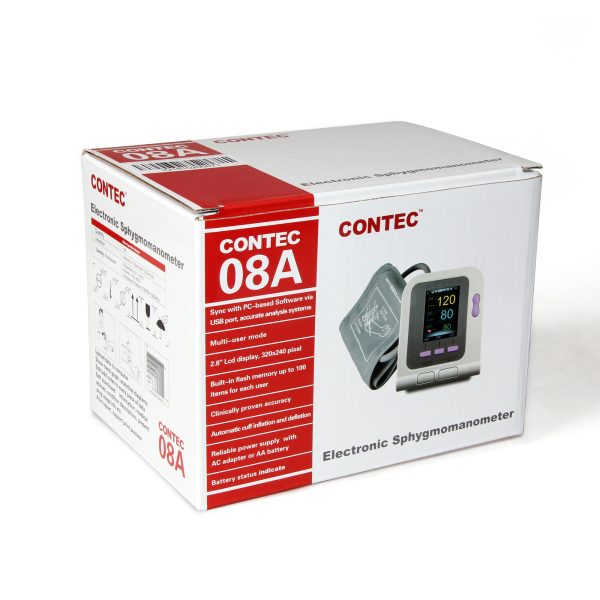 CONTEC CONTEC08A Upper Arm Digital Color LCD Blood Pressure Monitor With PC Software 4 CUFFS - Image 4