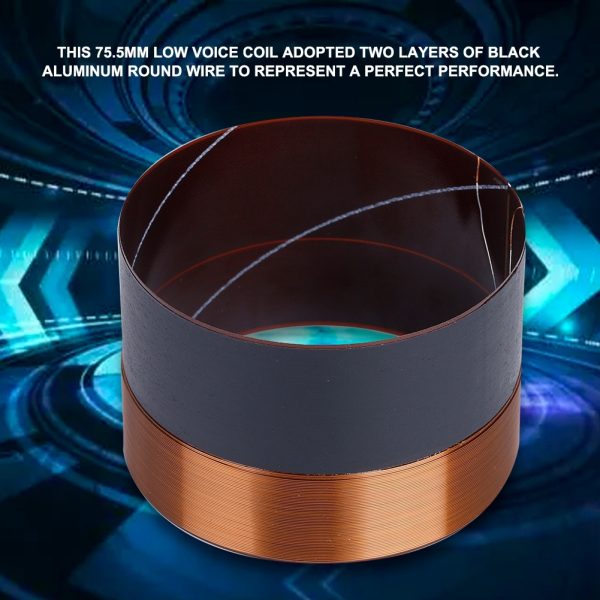 1PCS 75.5mm Audio Bass Speaker Voice Coil Woofer Sound Drive Black Aluminium - Image 9