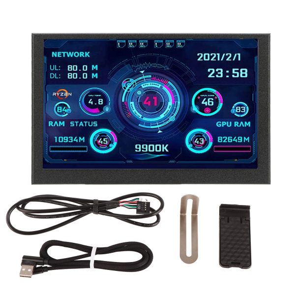 PC CPU Data Monitor 5in IPS USB C TYPE C Temperature Display PC CPU GPU RAM Data Monitor - Image 7