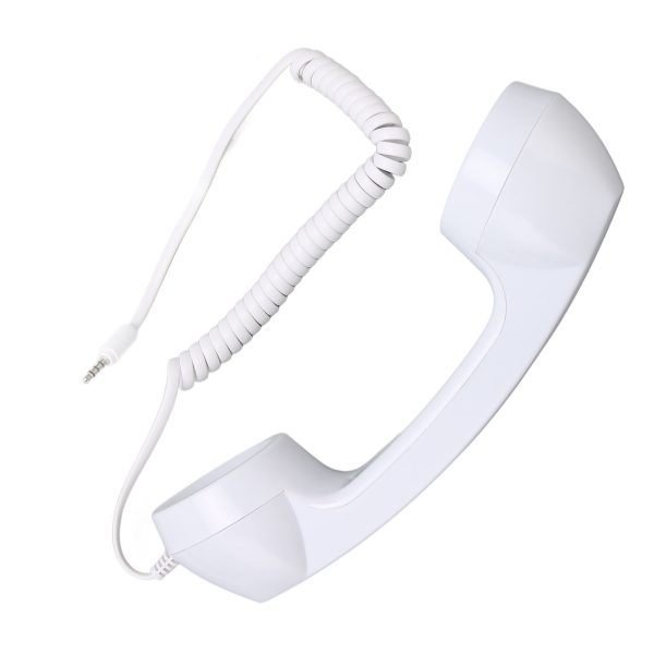 Retro Phone Handset Multifunction Radiation Proof Handheld Cell Phone Receiver for Mobile Phones Computers White - Image 7