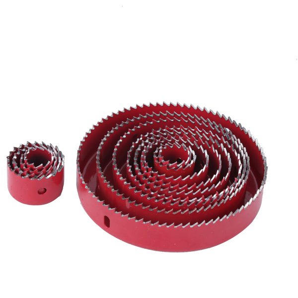 16Pcs Hole Saw Set Kit Red Steel Woodworking Tool for Wood PVC Pipe Plastic Board - Image 5