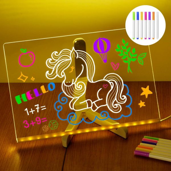 Creative Rewritable Message Board, Glowing Acrylic Message Marker Board, LED Note Board With Colors, Acrylic Dry Erase Drawing Board, Note Glass Led Board White Board - Image 6