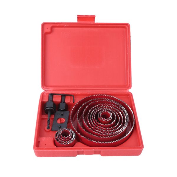 16Pcs Hole Saw Set Kit Red Steel Woodworking Tool for Wood PVC Pipe Plastic Board - Image 8