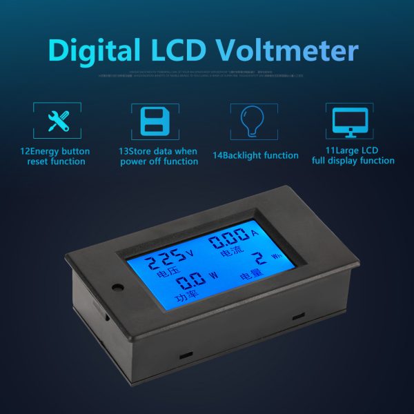 PEACEFAIR PZEM-021 LCD Display Digital AC Voltage Current Power Energy Meter 20A AC80-260V - Image 10