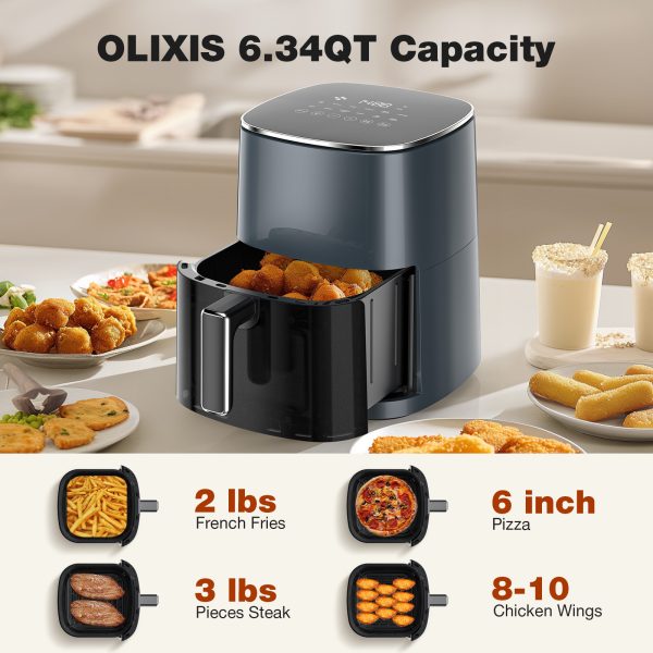 Air Fryer 6 Quart Capacity With Window Square Air Fryer 12-in-1 Air Fry, Roast, Reheat, Dehydrate, Bake, Steam With 400F - Image 2