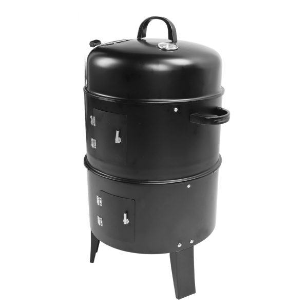 Vertical Charcoal Smoker 3 in 1 3 Layer Grill Barbecue Smoker BBQ Grill with Thermometer for Cooking - Image 6