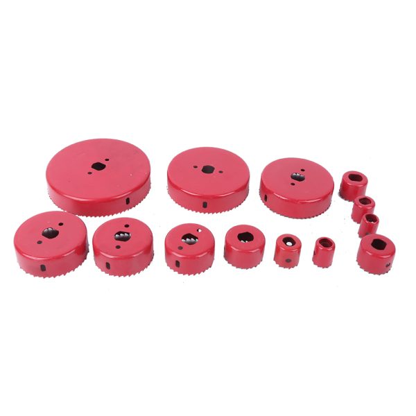 16Pcs Hole Saw Set Kit Red Steel Woodworking Tool for Wood PVC Pipe Plastic Board - Image 3