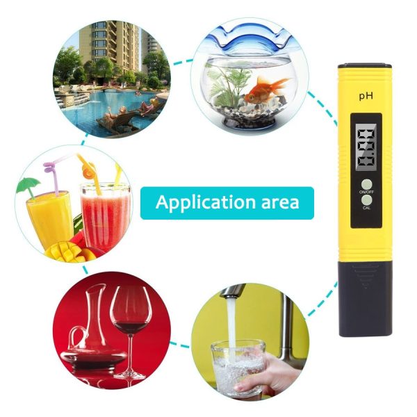 PH Meter 0.01 PH Battery Powder High Precision Water Quality EC Tester 0-14 PH Measurement Range For Aquarium Swimming Pool Digital Electric PH Meter LCD Tester Pocket Hydroponics Aquarium Water Test - Image 3