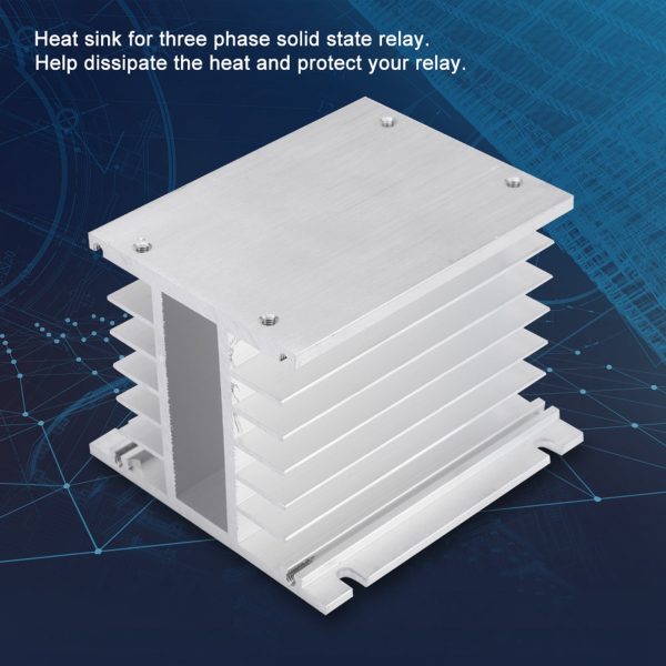 Three Phase Aluminum Alloy Heat Sink SSR Dissipation Solid State Relay Heatsink - Image 4